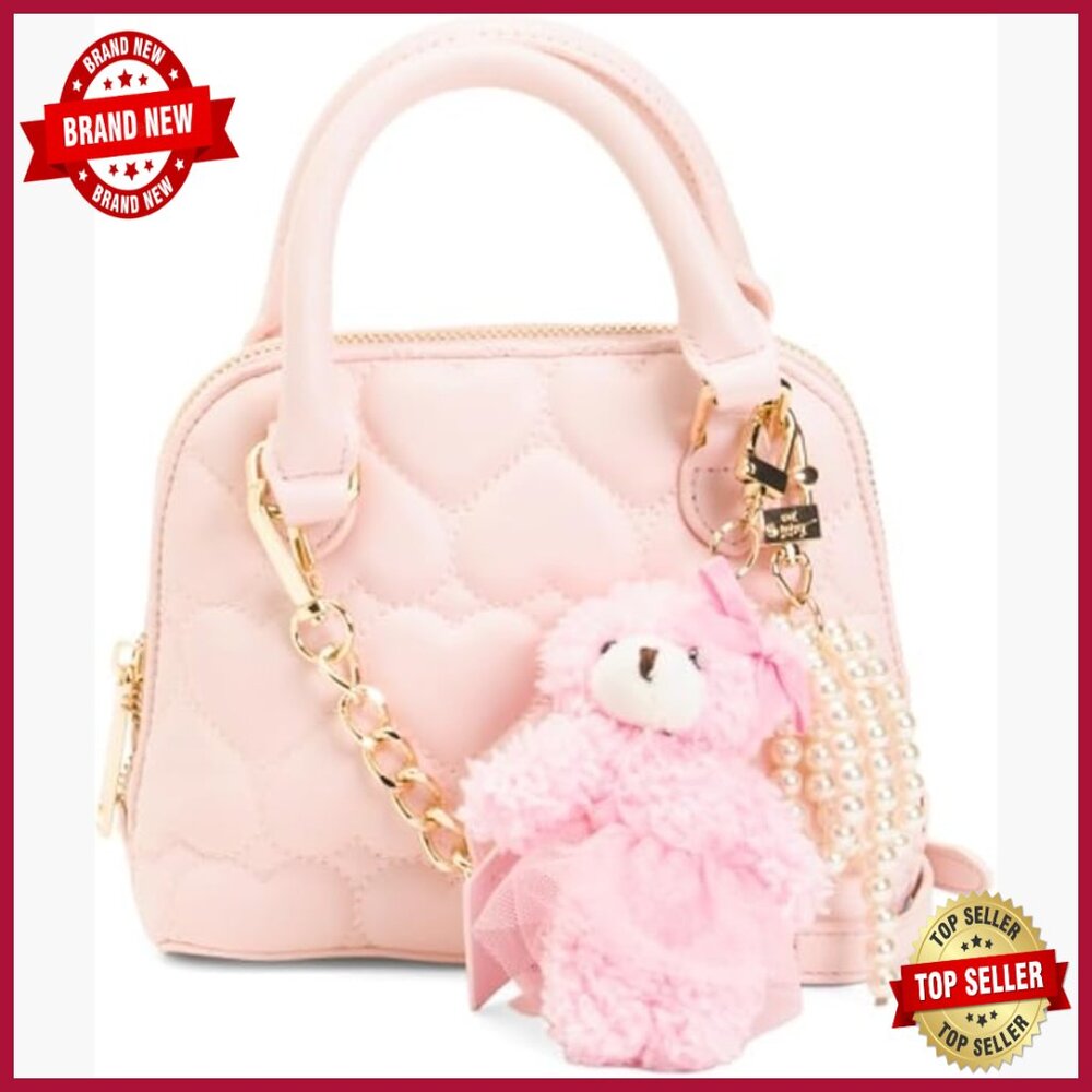 Quilted Heart Crossbody Bag With Detachable Charm And Card Case